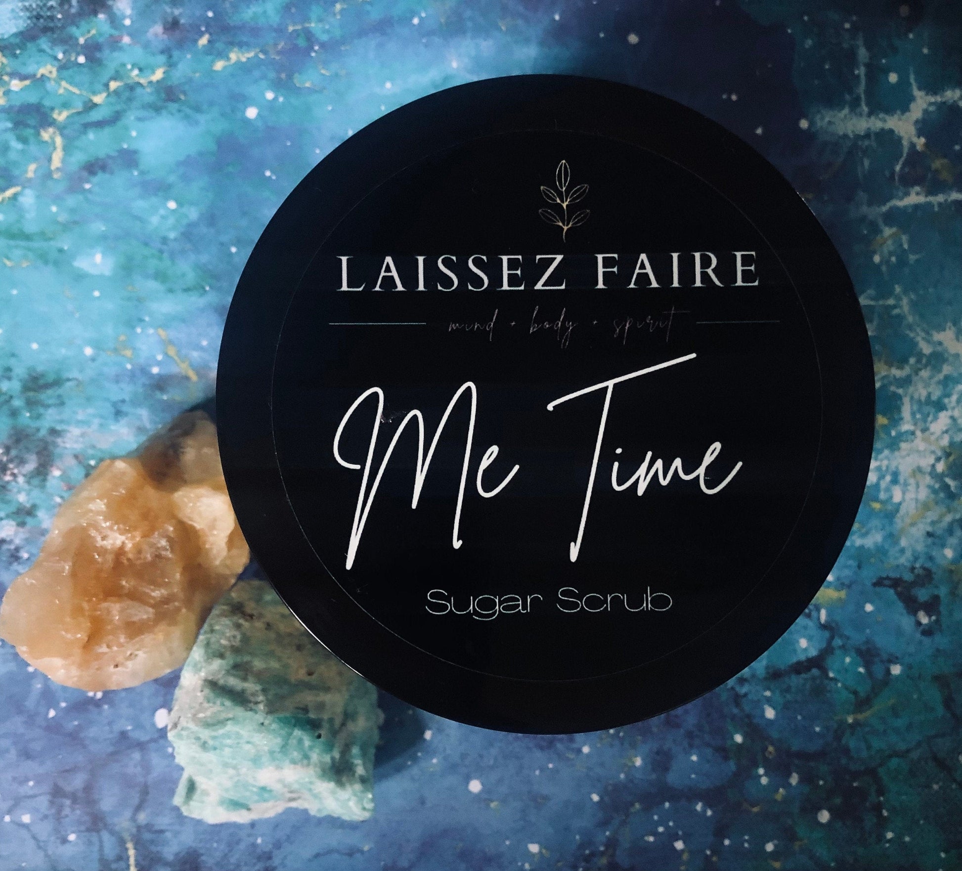 Me Time Collection Sugar Scrub closed containter